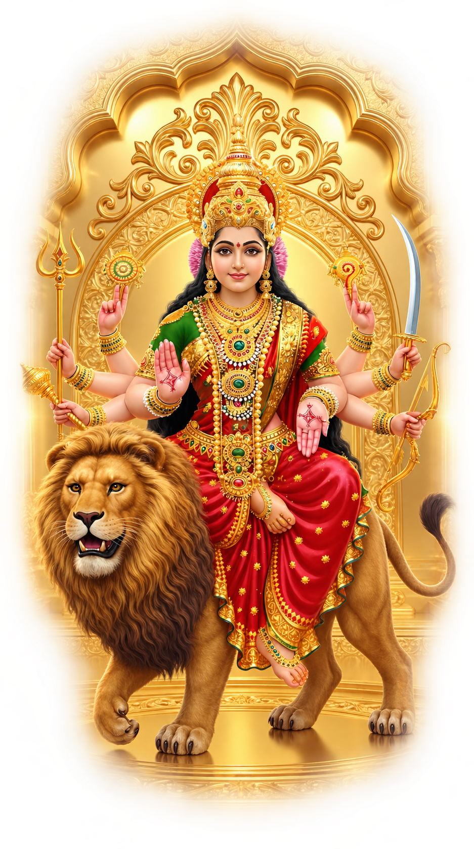 Maa Durga seated on a lion
